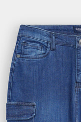 Women Mid Blue Wide Leg Pant